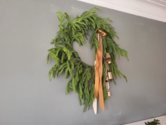 Real touch faux Norfolk pine wreath