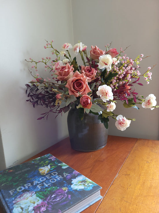 Faux Garden rose spray