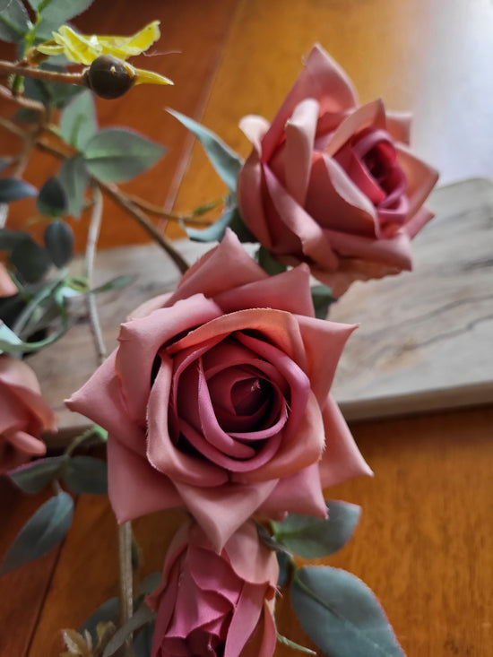 Faux Garden rose spray