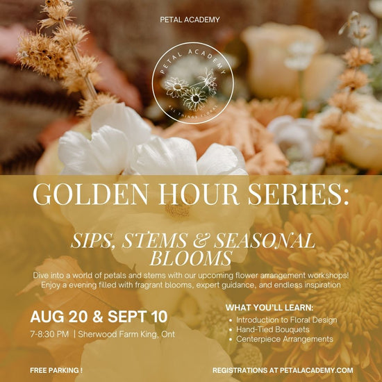 Golden Hour Series: Sips, Stems & Seasonal Blooms Sept 10th