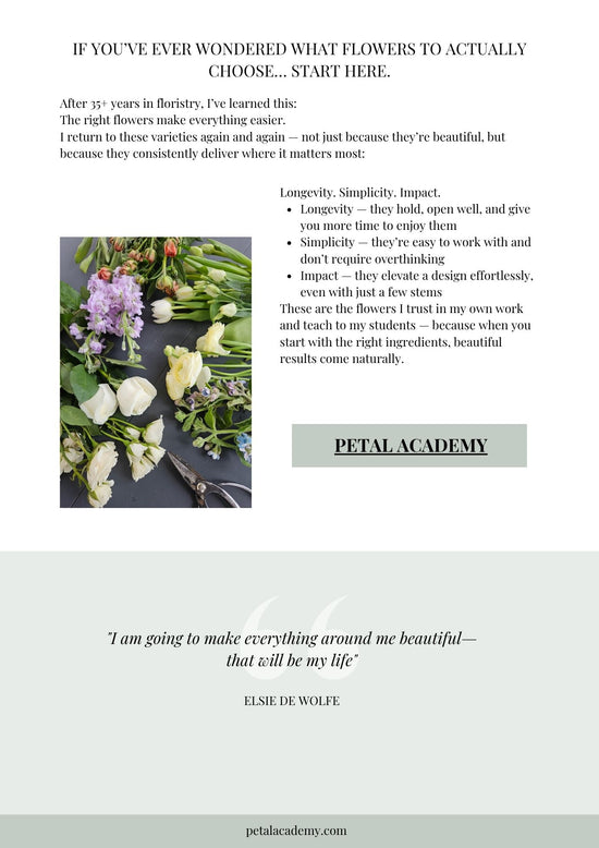 Free Guide: The 12 Flowers I Use All Year