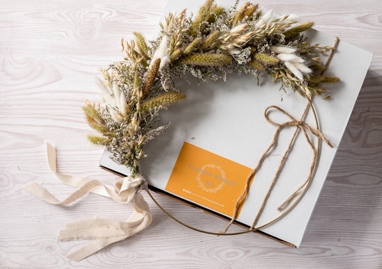 Golden Hoop Dried Wreath